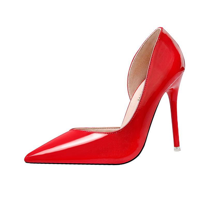 OL Thick Heel Women Pointed Toe Sandals Shollow Mouth Single women's pointed thick with large size sandals suitable for