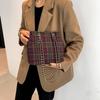 Elegant Plaid Women's Bucket Bag Soft Stylish Crossbody Purse For Casual Outfits