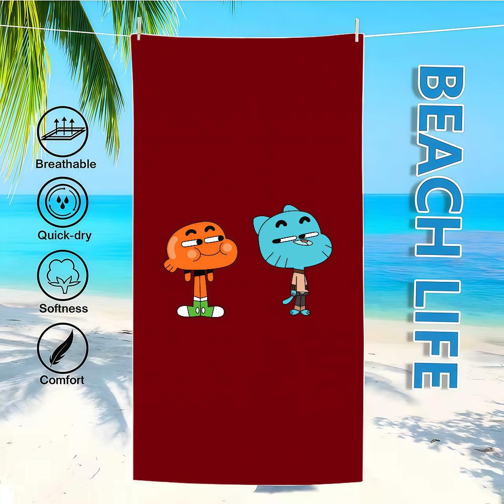 Das A-AmazingS W-WorldS Of G-GumballS Handtuch Bademantel Strand Schnelltrocknend Leicht Tragbar Camping Schwimmbad Reisen