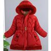 Children's Clothing, Girls' Cotton-padded Clothes, Children's Winter Jackets, Big Children's Thick Hooded Mid-length Warm Cotton-padded Clothes