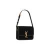 Saint Laurent Logo Plaque Quilted Shoulder Bag Black Women Shoulder_bags 739139-AABR9-1000