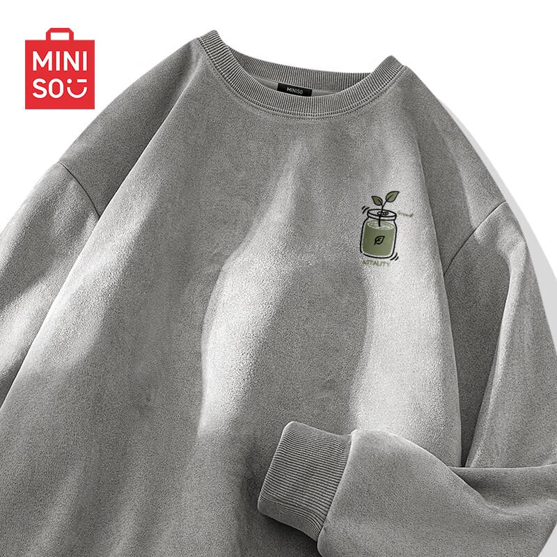 MINISO Unisex Heavyweight Suede Pullover Sweatshirt