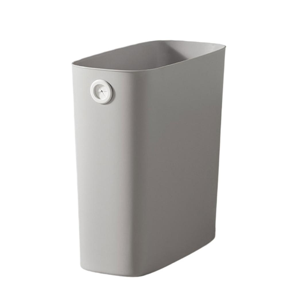 Kunststoff-Mülleimer mit Deckel, platzsparendes Design, geeignet für Badezimmer, Küche, Wohnzimmer, einfache Volltonfarbe