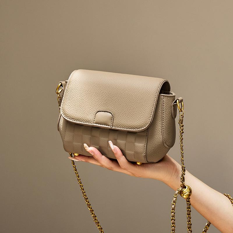 Mrs. Qiao Bag for Women 2025 New Autumn Winter Crossbody Bag Small Bag High-end Women's Chain Small Square Bag Genuine Leather Women's Bag