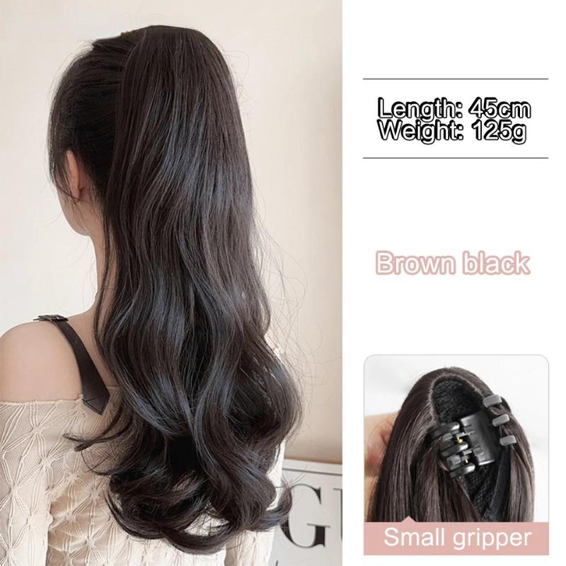 Synthetic Long Curly Hair Band With Grab Clip Ponytail Wig Curly Hair False Ponytail Fluffy Hair Can Be Braided
