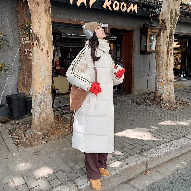 Down Cotton-padded Clothes Women's Long Winter New Knee-length Jackets Loose and Thickened Trendy Cotton-padded Jackets