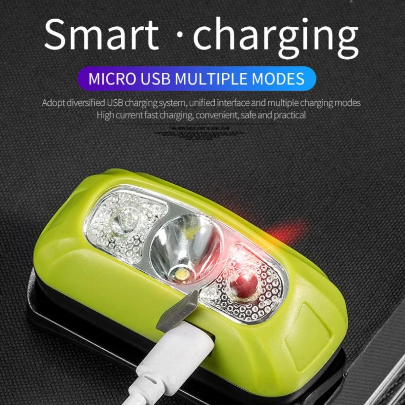 LED COB Induction Headlamp USB Rechargeable Sensor Work Head Light Outdoor Waterproof Camping Fishing Torch Headlights