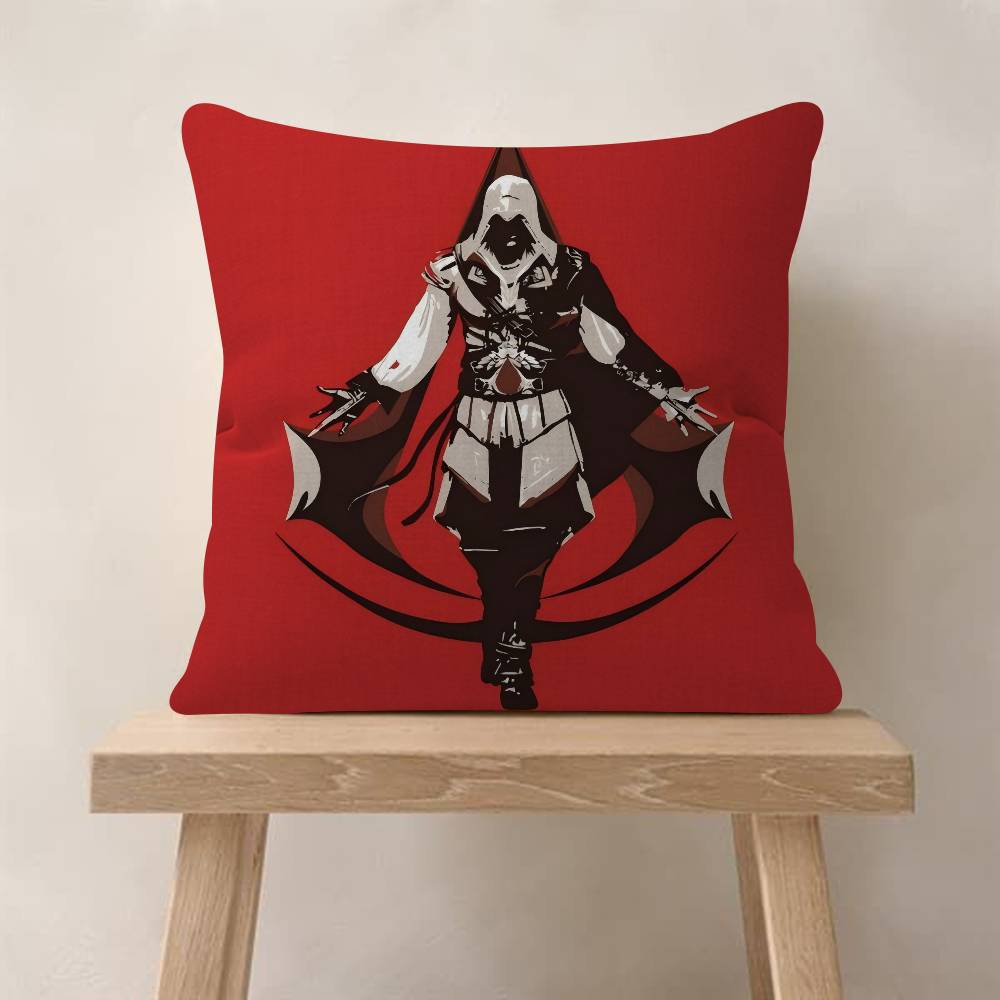 Game A-Assassins C-Creed Logo Decorative Room Aesthetics Pillow Case Home Decor Bedroom Sofa Bed Couch Pillow Cover 45X45