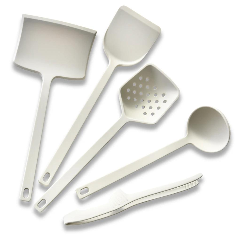 5Pcs Cooking Kitchenware Tool Silicone Cookware Set Baking Tools Tableware Silicone Shovel Spoon Food Tongs Kitchen Accessories