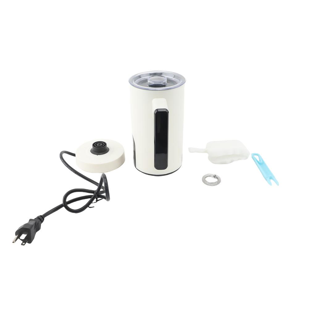 Electric Milk Frother Warmer Low Noise Automatic Hot Cold Foam Maker with 4 Modes for Home Kitchen