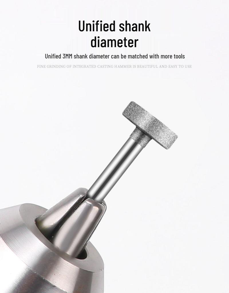 T-Shaped Diamond Grinding Head for Jade Carving - Includes Hook Tip, Thin Needle, and Free Shipping