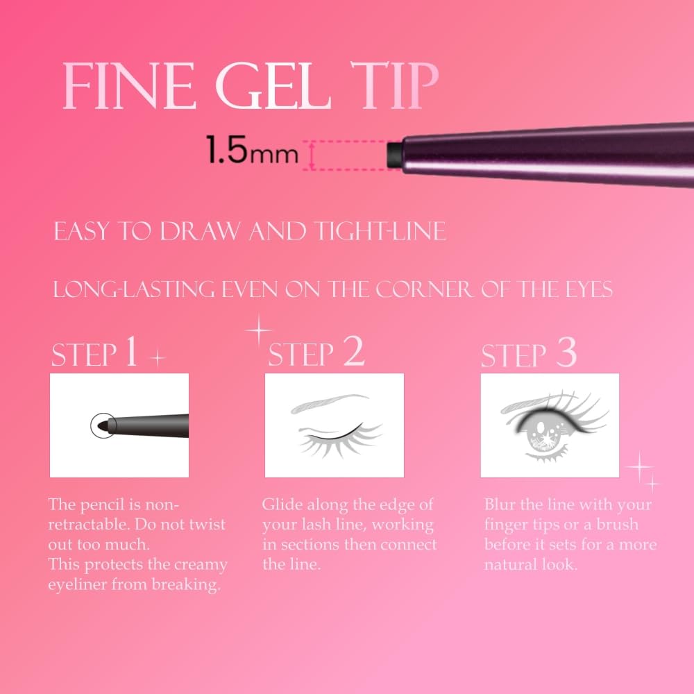 Heroine Make Long Stay Sharp Gel Liner 02 Mörkbrun Tät Gel-liner Vattentät Formel 0,07 g