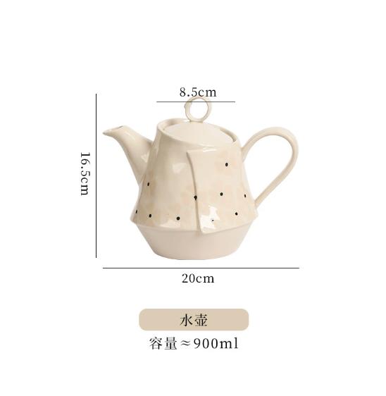 Wave Point Ceramic Coffee Cups Afternoon Tea Cup Dish Set Teapot Flower Tea Pot Kettle Dessert Plate Breakfast Cup Water Cups