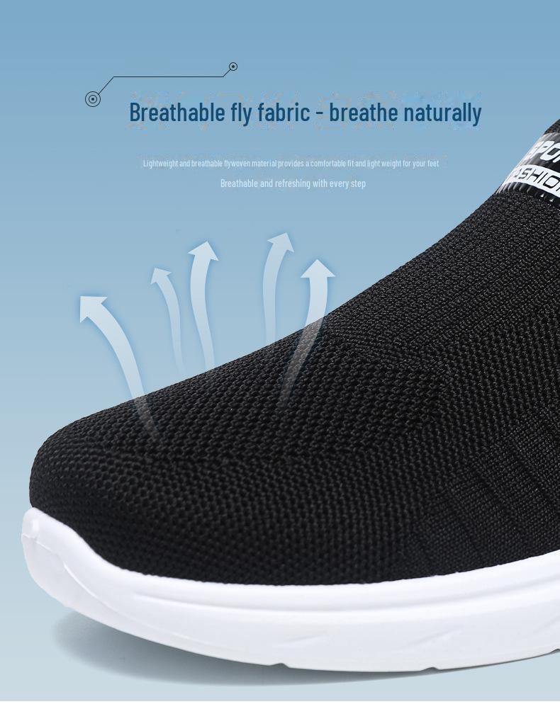 Men's Spring & Autumn Large Size Flying Weave Comfort Shoes for Seniors - Lightweight Dad Sneakers