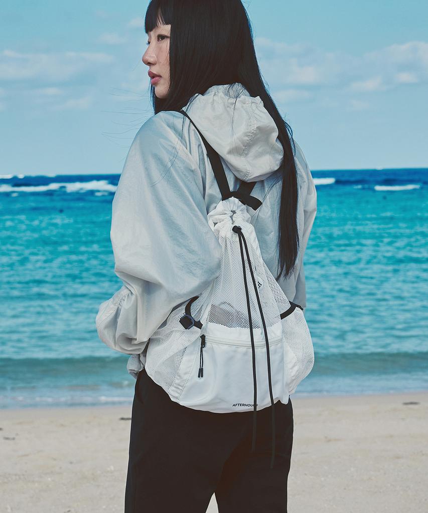 Afterhours Drawstring Light Mesh Backpack (White)