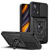 Für Xiaomi Poco X4 GT Hülle Poco X4 GT Cover Magnetischer Ringhalter Rüstungs-Handyhülle Schiebe-Kamera-Schutz Rückseite