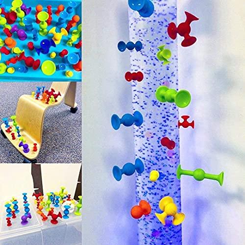 118 Squigs Suction Cup Building Blocks for Kids, DIY Bath Toys, Birthday Gifts for Boys and Girls