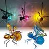 Solar Powered Insect Lamp Hanging Flying Insects Lamp Outdoor Garden Bug Light Ornament for Lawn Summer Party Wedding Decor