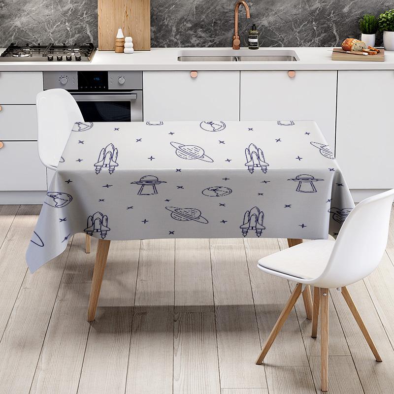 Stylish Space Exploration Print Tablecloth Perfect for Modern Kitchen Decor