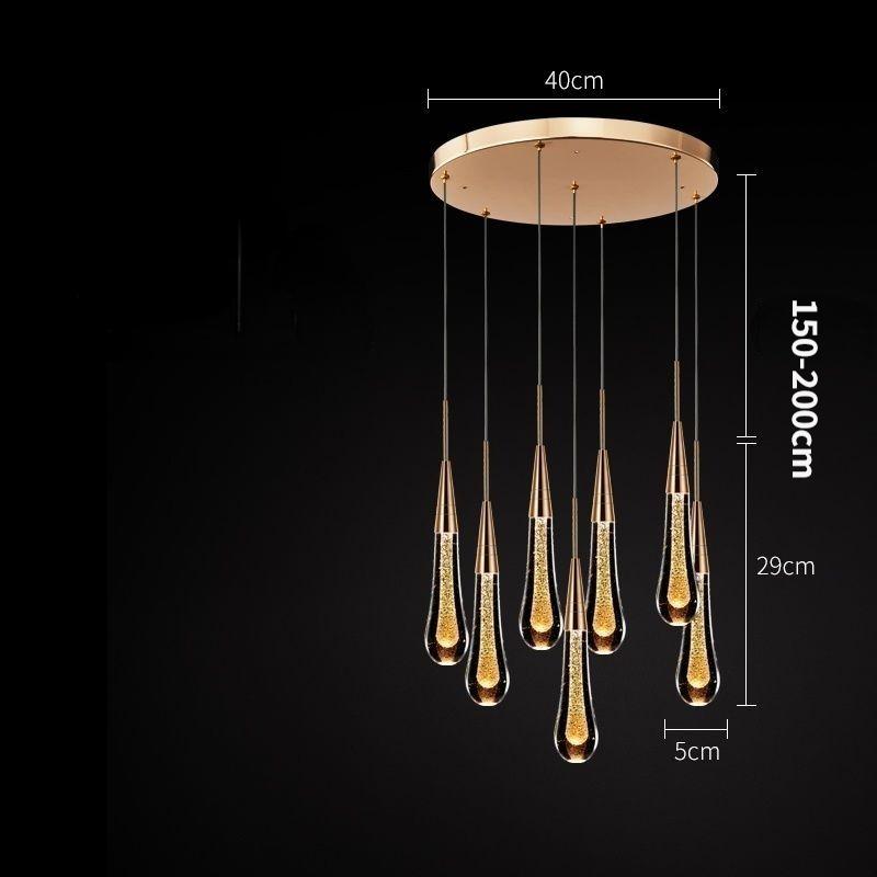 Net Red Water Drop Chandelier Creative Modern Bedroom Dining Room Bedside Living Room Background Wall Crystal Lamp