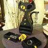 Black Cat Shaped Jewelry Box 3D Printed Cat Jewelry Organizer with 6 Drawers for Necklaces Bracelets Earrings Rings