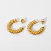 Stainless Steel Spiral Earrings Geometric Titanium Steel Fashion 18k Gold Vintage Earrings Fashion