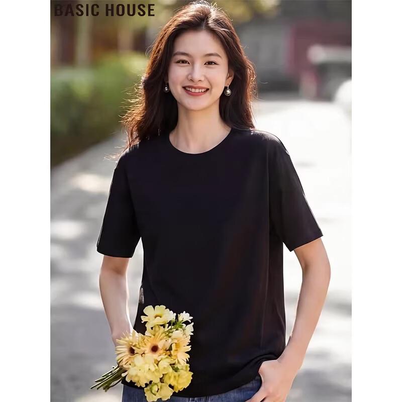 Basic House Women s Pure Cotton Short Sleeve T-Shirt 2XL чёрный