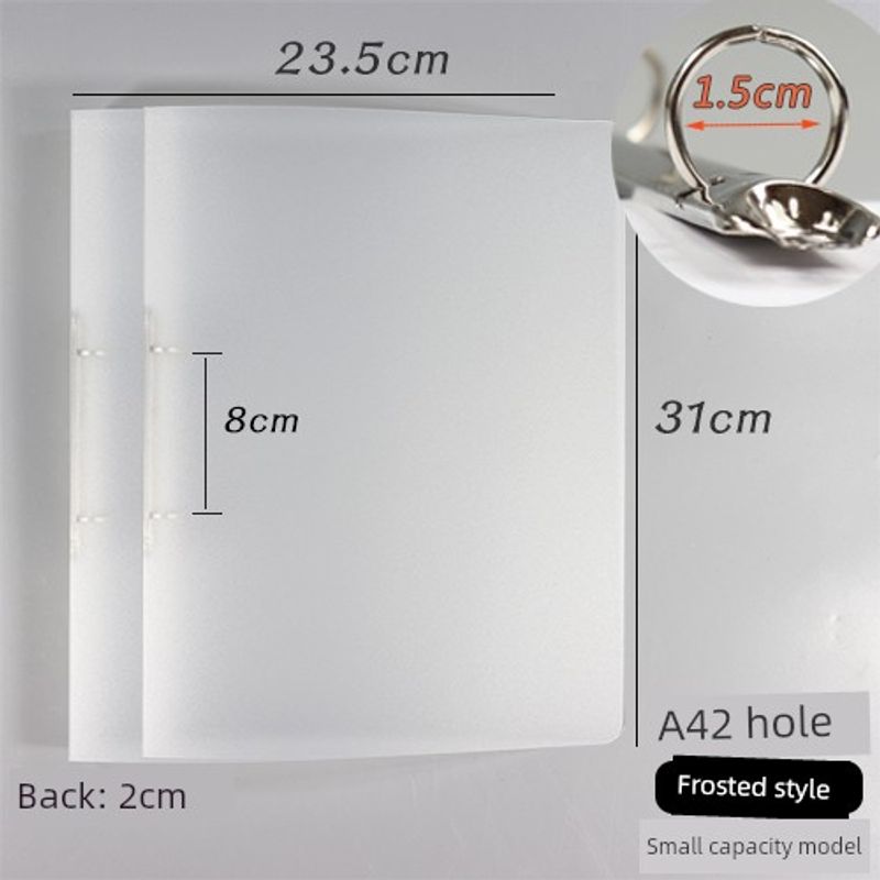 A4 2 246 Holes Decoration Folder Loose-Leaf Journal Book Extra Large Punch Storage Frosted Twill Horizontal Transparent A4 2-Hole Small Capacity Model