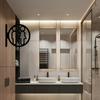 Double-Sided Acrylic Bathroom Sign 2D Flat Washroom Door Sign Sleek Finish Restroom Guide  Shops