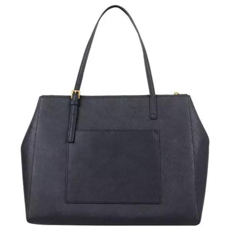 Tory Burch Emerson Metal Double T Logo Minimalist Fashion Large Capacity Zipper Leather Tote Bag Shopping Bag Shoulder Handbag Women Tote 134837-405