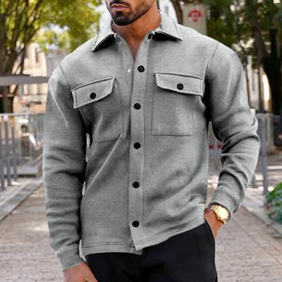Hiver Décontracté Homme Haut à Col en Velours Plus Européen et Américain Boutonnage Simple Couleur Unie Coupe Slim Veste