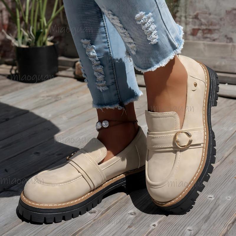 Damskie mokasyny vintage z miękkiej skóry, wsuwane, na platformie, na grubej płaskiej podeszwie, rozmiar 36-43, jesienne, swobodne, wygodne, wygodne, wygodne buty typu mule