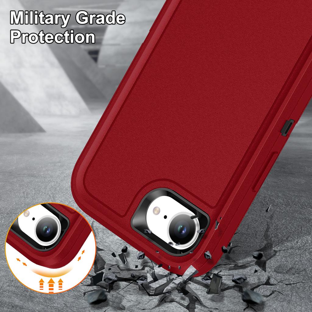 For iPhone 16e Case PC + Silicone + EVA 3 in 1 Shockproof Phone Cover
