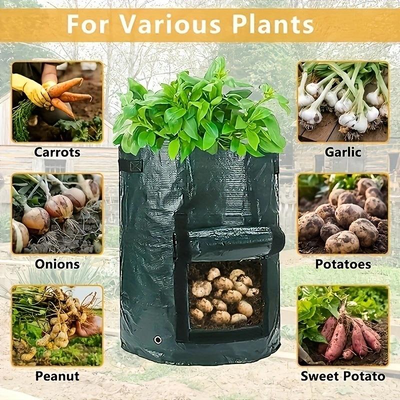 Potato Grow Bags Durable Thickened with Flap Handles Green 5/7/10 Gallon Garden Vegetable Grow Bags