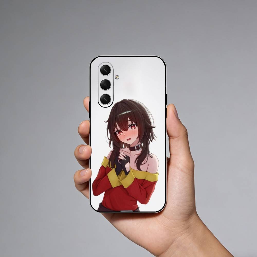 Megumin Anime K-KonoSubaS Phone Case For Samsung Galaxy A73,A21s,A22,A31,A52,A53,A71,A41Soft Black Shell Samsung a30 a20