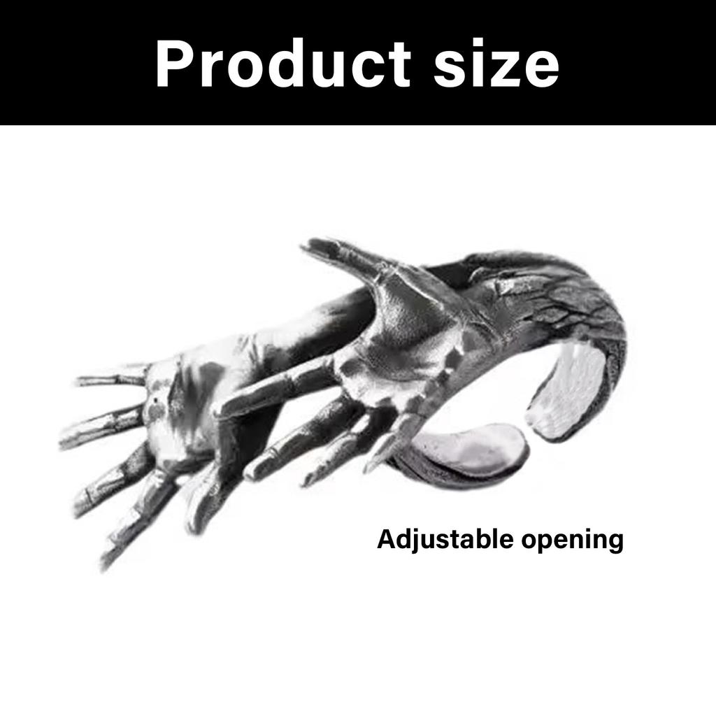 Edgy Skull Hands Ring Punk Style Jewelry For Men And Women Practical Alloy Material Trendy Gothic Accessory