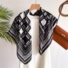 Grid 90*90Cm Twill Scarf Shawls Summer Fashion  Beach Sunscreen Silk Scarves Print Square Headband Bandannas