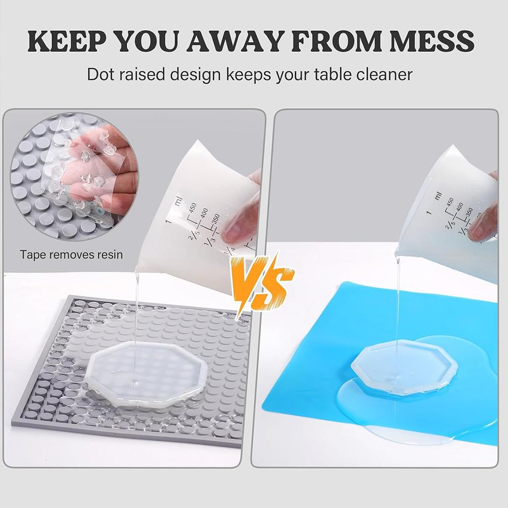 Silicone Resin Collector Mat Heat Resistant Mat Placemat Non-Slip Pad for Resin Molds Epoxy Resin Cup Turner Kitchen Counter
