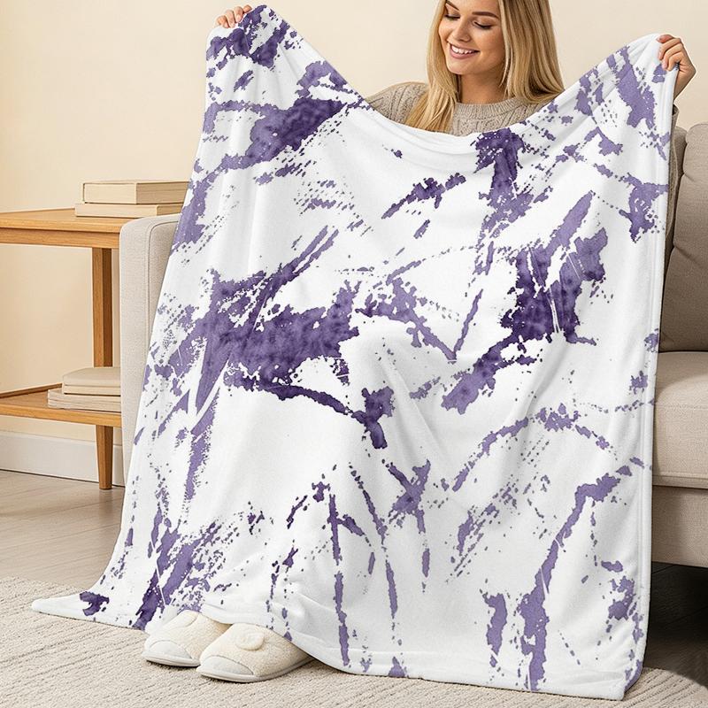 Printed Flannel Blanket Soft Skin-Friendly, Warm Cozy Blanket for Home, Dorm, Christmas & Halloween