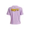Under Armour X Sesame Street Cartoon Letter Print Basketball Sports High Neck Short Sleeve T-Shirt Women Tops Purple 1369705-566