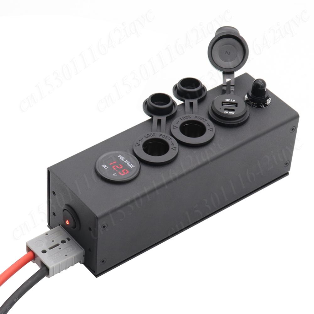 12/24V Multifunctional Power Box Power Socket Control Box with Independent Switch Control for Anderson Plug Connector