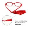 Baby Girls Boys Optical Glasses with Strap Size 39 Flexible Frame No Screw One-piece Band Cord Retainer