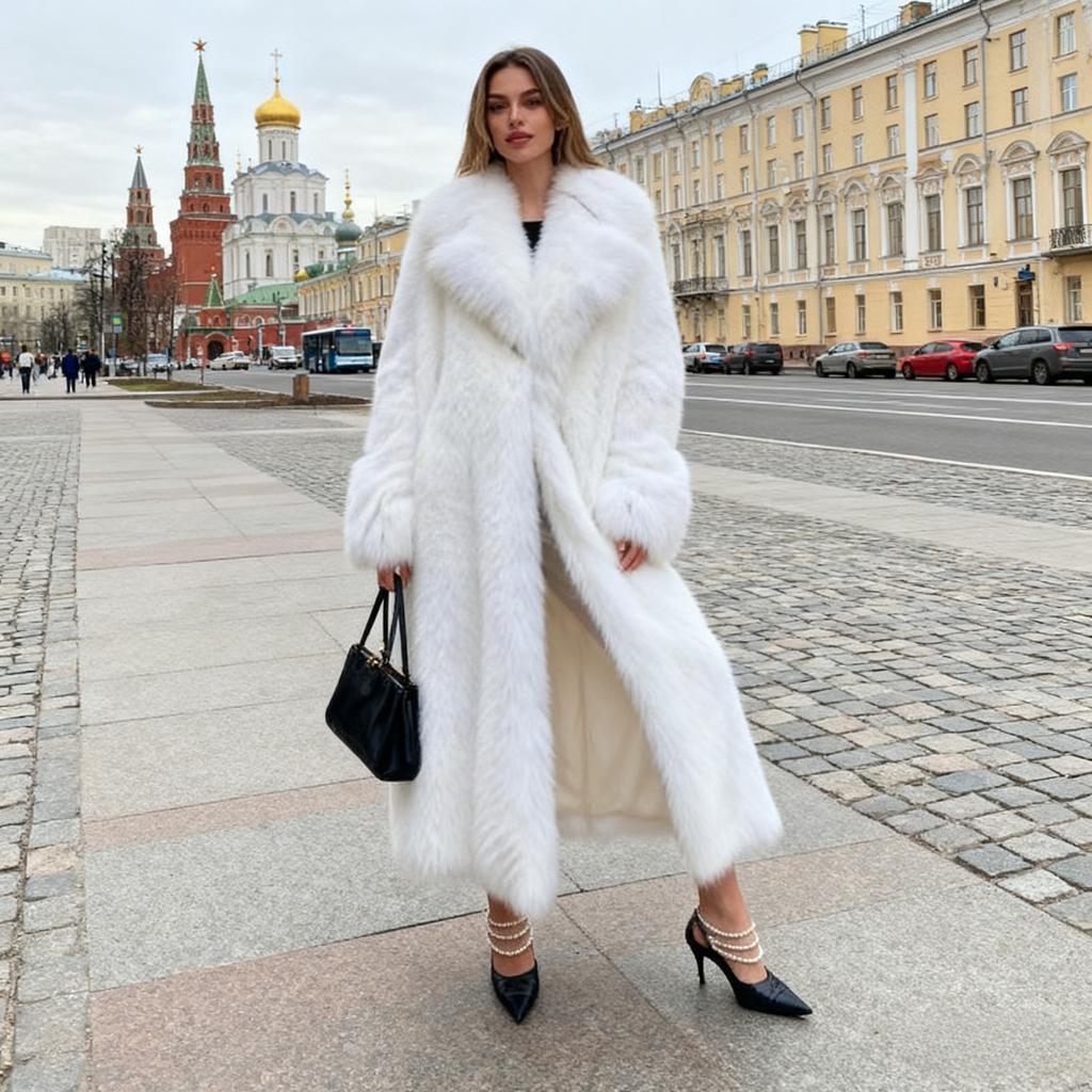 Long Coats Women Faux Fur Jackets Y2k Streetwear Turn Down Collar Coat Thick Warm Jacket Elegant Work Outerwear Autumn Winter