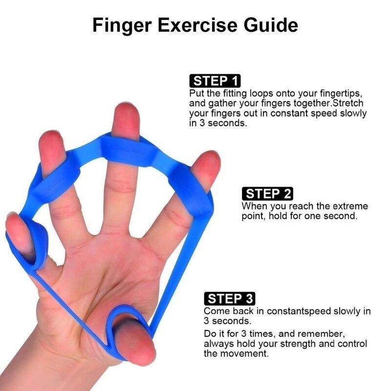 1PC Silicone Finger Gripper Gym Hand Grip Resistance Band Wrist Stretcher Elastic Five Finger Expander Strength Trainer Exercise