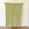 Thickened Rabbit Plush Flannel Blanket for Nap, 4.8cm Wide Striped Air Conditioner Blanket