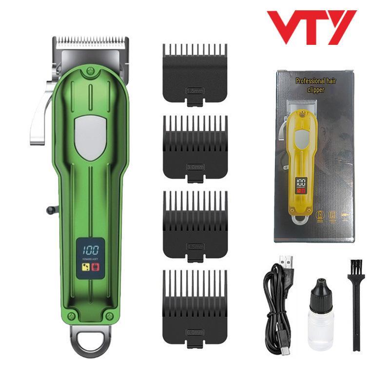 Electric Hair Clipper with Steel Blades & Digital Display – Rechargeable 808 Model for Cross-Border Salon & Home Use