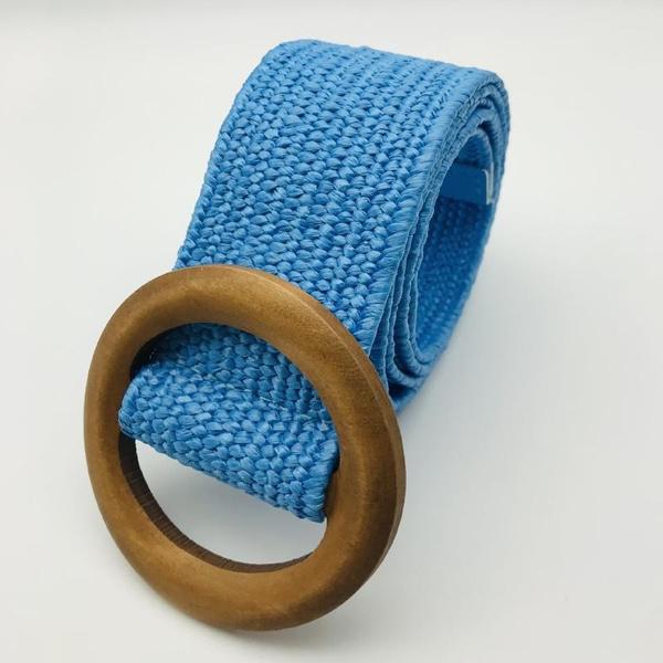 Retro PP Grass Woven Women's Waistband with Elastic and Elastic Waistband, Fashionable and Minimalist Hundred Matching Dresses