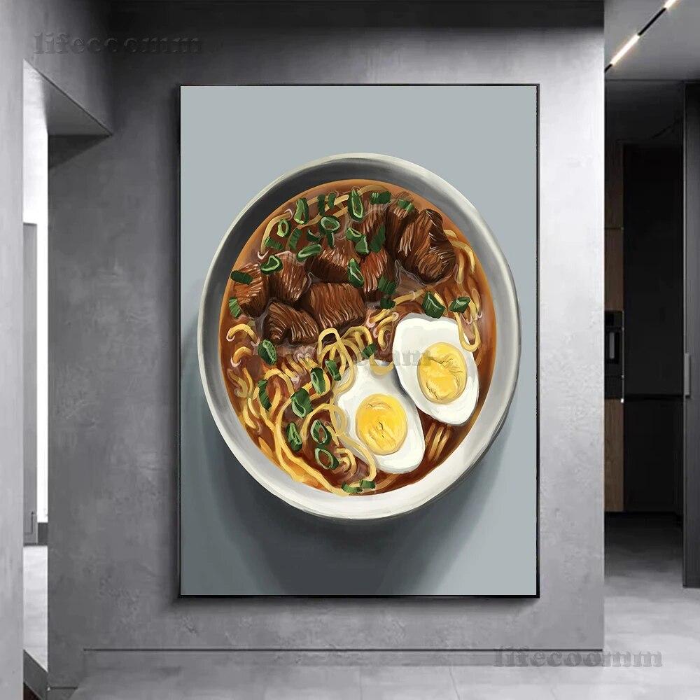 Sunn frokost Kunstplakat Dekorasjon Mat Foto Kunst Veggmaleri For Restaurant Kjøkken Dekor Plakat og trykk Ingen ramme