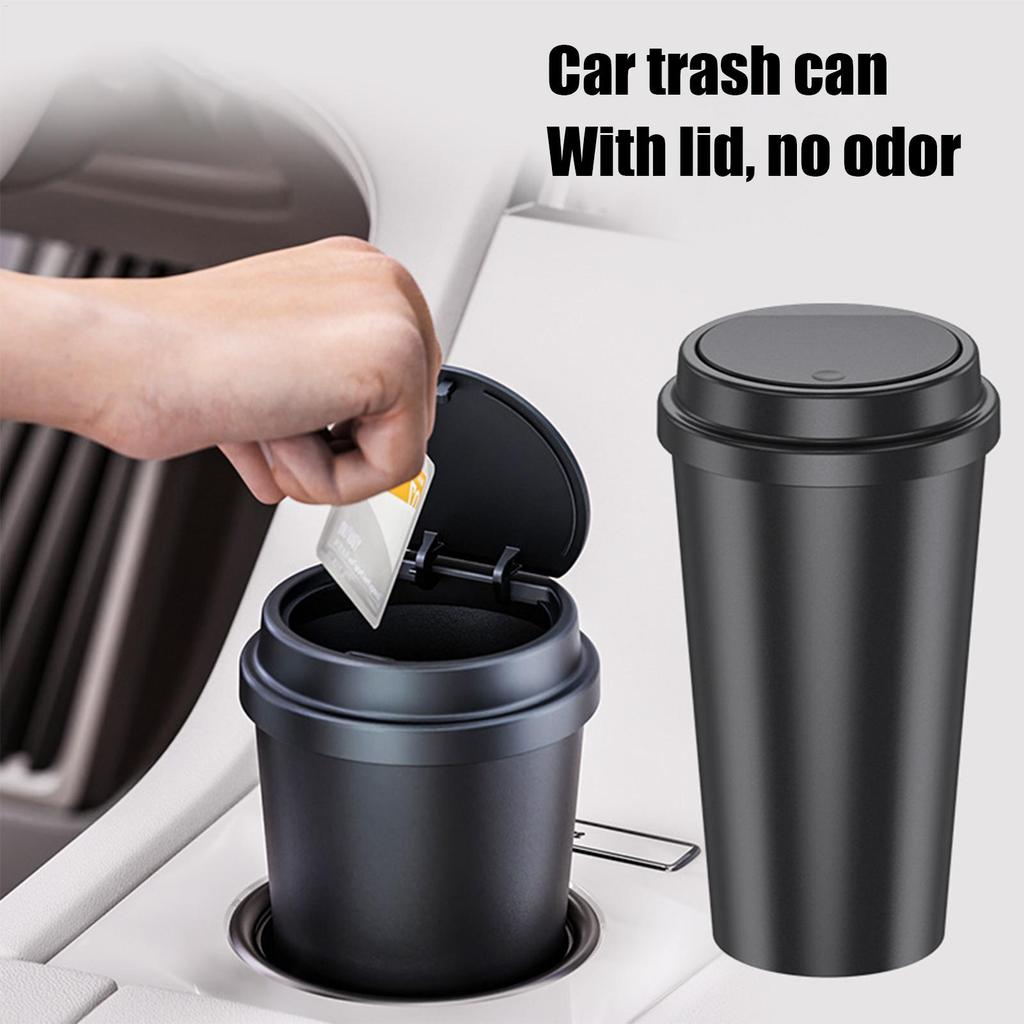 For Vehicle Car Trash Bin Car Accessories Trash Can Bin Waste Basket Leak Proof Container Storage Organizer Vehicle Accessories