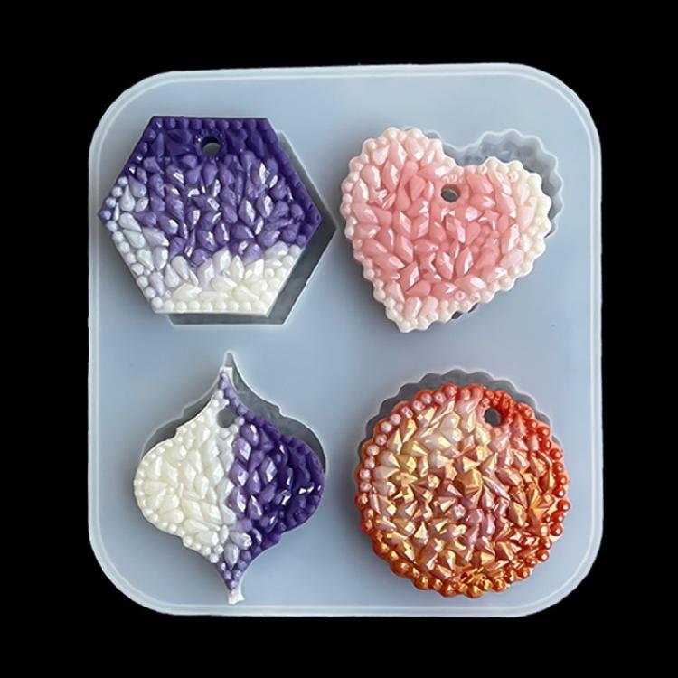 Circle Heart Pentagon Listing Silicone Pendant Molds for Home Decor Jewelry Tool